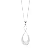 Eclipse Sterling Silver Infinity Necklace Made with Austrian Crystals Pendant