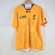 Romania Rugby world cup 2015 Jersey mens size XL BLK yellow shirt 089555