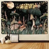 在飛比找蝦皮商城優惠-迷幻蘑菇掛毯壁毯 月亮星星壁毯 蝸牛幻想植物葉子掛毯 壁掛牆