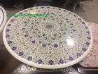 48" round White Dining Center Table Top Inlay lazuli lapis Room Decor home hall
