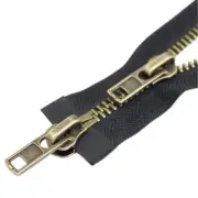 #8 22 Inch Two Way Separating Jacket Zipper Large Antique Brass Metal Zippers...