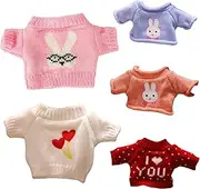 5Pcs Teddy Bear Clothes, Bear Sweater Teddy Clothes Fit for 8-12 Inches Plush Bears, Cute Stuffed Animal for DIY Dressing Toy Doll for Stuffed Animals