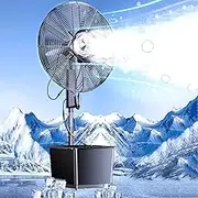 3 Speed Standing Misting Fan, Commercial Industrial Cooling Fan with Water Sprayer, 4 Wheels, 42L Water Tank, 120° Oscillation, for Patios and More(68