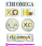 Chi Omega Sorority Stickers- Marble-New!