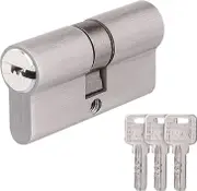 Wwxx 30/30 Lock Cylinder With 3 Keys, Double Cylinder Profile, Cylinder Lock, Replacement Accessory, Cylinder With Identical Closure, Front Door Se...