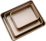 Carbon Steel Baking Pans Set of 3, Non Stick Pan, Stainless Steel Sheet Cake ...