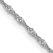 16 Inch 14K White Gold 1mm Singapore With Lobster Clasp Chain