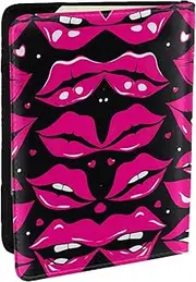 [JEJEA] Lips Print Travel Organizer Credit Cards Case Passport BookPassport Holder Cover Wallet forTraveling,, Black, One Size