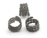 Ring twisted Swirl Adjustable - Antique Bronze plated Brass 6.5-9.5US size 3015