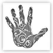 Hand Art Palm Design Stencil - Choose a Size - Laser-Cut Reusable Plastic
