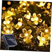 Solar Flower String Lights Outdoor Waterproof 50 LED Fairy Light White