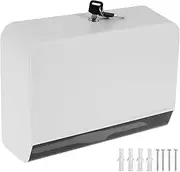 Abizarch Paper Towel Dispenser Wall Mounted Paper Towel Holder Push and Key Unlock Folding Paper Towel Holder with Lock for Bathroom ZHAZHAMO(White)