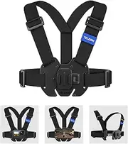 TELESIN Vest Chest Strap Mount for GO PRO DJI Insta360 Phone,Shoulder Chest Belt Quick Release Holder with Phone Clip for Hero 11 Insta360 X3 X2 DJI Osmo Action Camera iPhone Samsung AKASO POV Vlog