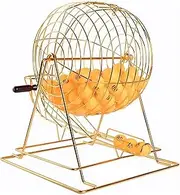 Lottery Drawing Machine Metal Raffle Drum Spin Machine Bingo Cage Lucky Raffle Drum with 50 Colored Number Balls for Party, Game