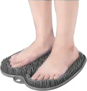 HONYIN Large Shower Scrubber Mat - Cleans, Exfoliates, Massages Feet Without Bending, Improves Circulation & Relieves Tired Feet - Non-Slip Suction Cups - Gray