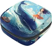 Period Bag,Sanitary Napkin Storage Bag,Blue Dream Girl Elf,Tampon Holder for Purse
