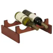 Pemberly Row Contemporary 1 Tier 3 Bottle Wine Rack in Mahogany