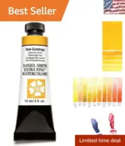 New Gamboge Watercolor 15ml Tube - Transparent, Staining Power for Artists