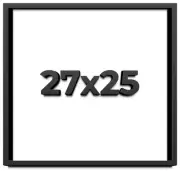 27x25 Shadow Box Frame Black | 1 inches Deep Real Wood Contemporary Shadowbox Di