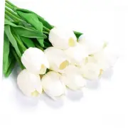 Artificial Tulips Flowers, 10 Pcs Real Touch Latex Fake Tulips Flowers for