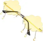 [ABOOFAN] Pcs Light Blocking Cloud Glasses Sunes Men Women Stylish Rimless Sunglasses for Halloween Parties and Beach Days