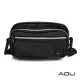 AOU 台灣製造 四層兩用旅行側包 生意腰包 輕量防潑水多層耐重包 腰包 側背包(黑色)03-026B