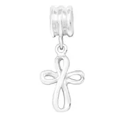 Silver Cross Charm Bead