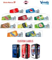 (10) Dixie Narco 276e 12 oz "CAN" Vend Labels - Flavor Strips -VARIETY PACK