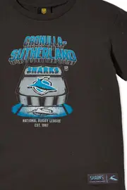 NRL Mens Retro Print Tee Shirt - Cronulla Sharks - T-Shirt - Adult