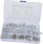 SEWACC 150pcs Assorted Double Wire Spring Clamp Hose Tube Clips for Water Fuel High Efficiency Easy Installation Wide Application Spring Clip Assortment Kit