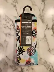 Skechers Womens Tie Dye Crew Socks Size 8-12 With Pineapple & Palm Tree Design