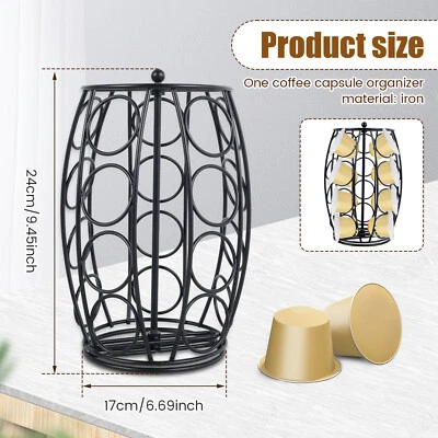 Coffee Pods Carousel Iron Coffee Pods Holder 360°Rotating Coffee Pod Stand qrXYa