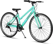 [AVASTA] Road Hybrid Bike for Women Female Lightweight Step Through 700c Aluminum Alloy Frame City Commuter Comfort Lady Bicycle, 7-Speed Drivetrain, Color Mint Green