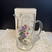 Vintage Crystal Pitcher from The Avon Wild Violets Collection Signed by J Walsh