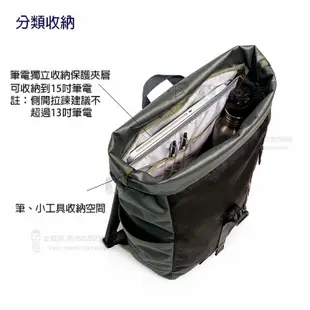 TIMBUK2 TUCK PACK捲式電腦後背包(20L)(綠黑) 現貨 款式 TIB1010-3-Reb 蝦皮直送