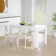 Dining Table White 140x74.5x76 cm Engineered Wood for Kitchen/Mini Dining Room - Modern Simple Elegant Design, Sturdy Rectangle Tabletop Essentials for Dining Areas