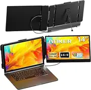 AOKER Portable Screen Extender, 14 Inch Portable Monitor for Laptop FHD 1080P IPS Dual Monitor, HDMI/USB-A/USB-C Plug-Play Portable Monitor Accessory for Windows, Chrome, Mac and NS