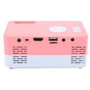 Mini Portable LED Projector Home Theater Video Media Player Pink White AU Plug