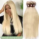 Straight 3Bundles Weaving Weft #613 Blonde Peruvian Virgin Human Hair Extensions