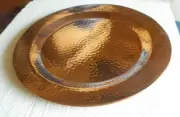 Copper Thessaly Small Round Platter Hammered Copper Tray 14" New