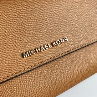 美國百分百【MICHAEL KORS 】MK 肩背包 女包皮包 小包 長夾 扁包 精品 金鍊包 logo 卡其 J583