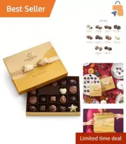 Godiva 18-Piece Assorted Chocolate Box - Pralines, Caramels & More in Gold Wrap