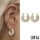 【LUV AJ】好萊塢潮牌 金色鑲鑽 小寬版圓耳環 PAVE MINI DONUT HOOPS(小寬版圓耳環)