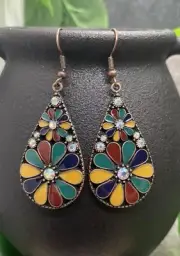 2.5” Bronze-tone Earring Set Bohemian Retro Drop Dangle New Free Ship B4082