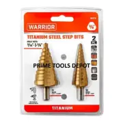 Warrior Titanium Steel Step Drill Bit 2 Pcs #96275 3/8" Shank