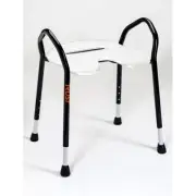 Trust Care Shower Stool With Handles, Let's Enjoy Bath Stool Model White Seat