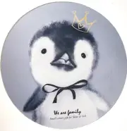 Cartoon Penguin Pattern Round Silicone Soft Mouse Pad