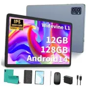 Android Tablet with Keyboard, 10 inch Android 14 Tablet, 12GB RAM+128