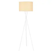 Denise Contemporary Standing Floor Lamp Light Metal Fabric White Matt Wheat