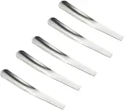 FELTECHELECTR 5pcs Mini Flat Stainless Steel Soup Spoons Stirring Utensils for Tea Coffee Espresso and Desserts for Home Hotel Restaurant Bistro
